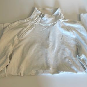 White lululemon quarter zip running top